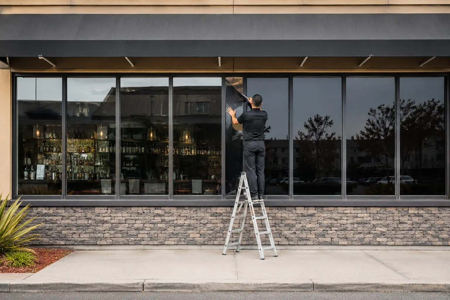 Representative commercial window tinting project