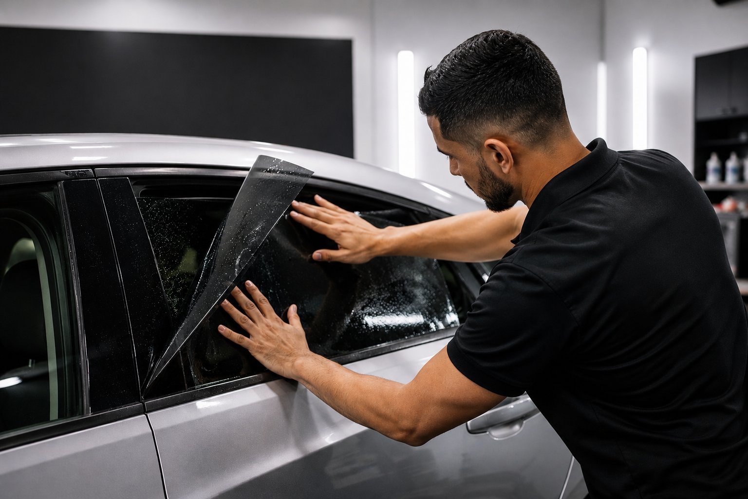 Professional window tinting installation