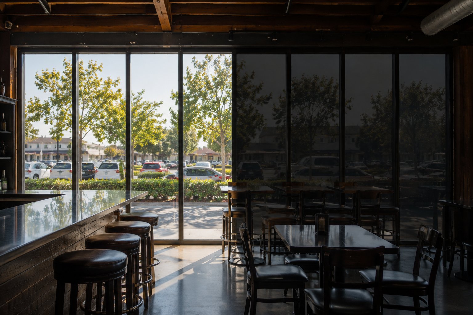Commercial interior with window tint installed